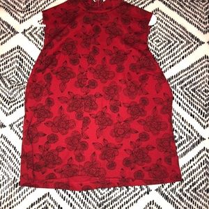Red floral top